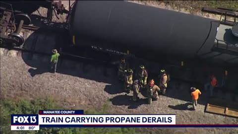 HCNN - BREAKING NEWS - FLORIDA - Train carrying propane derails in Manatee County, but no leaks detected: officials