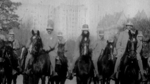 Mounted Police Charge (1896 Original Black & White Film)