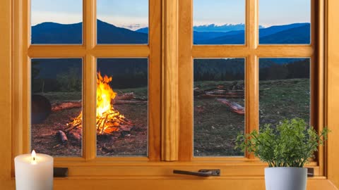 Relaxing Window #15 - CAMP FIRE SOUND SCAPE | Nature Sounds | Relaxing Sounds