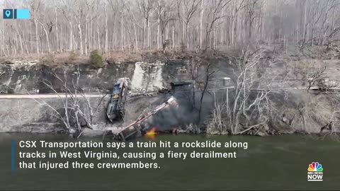 Blazing train crash in West Virginia leaves 3 harmed