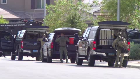 Police SWAT Teams respond to barricade at North Las Vegas home
