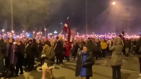 On Latvia independence day an anthem of Latvian Nazi SS divisions