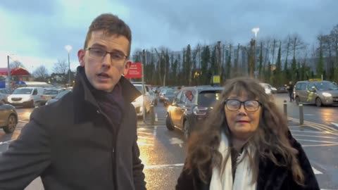 The Burkes confront Alan Dillon FG TD for Mayo at Tesco Castlebar 24-12-23