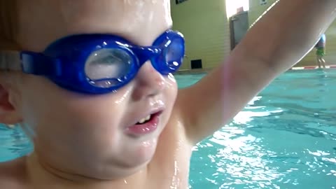 3yo William Diving down to get his 'Toypedo' torpedo