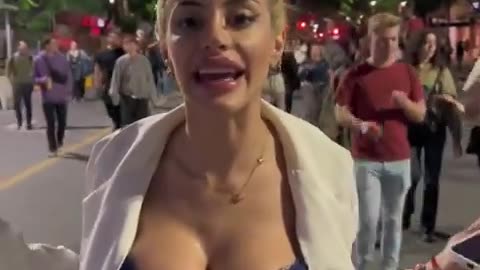 Big Breasted Protestor in Argentina