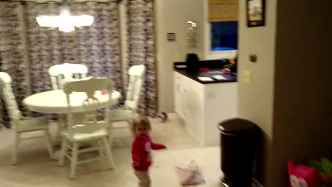 Toddler Chases Balloon