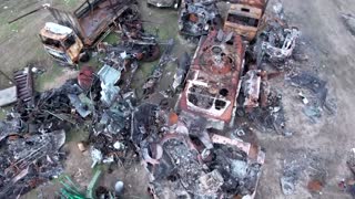 Footage shows Russian tank graveyard near Kyiv