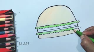 Drawing Burger - Easy & Simple Drawing Burger