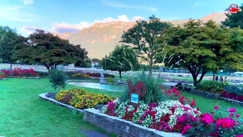 Peaceful evening walk in Swiss Town INTERLAKEN 🇨🇭Switzerland