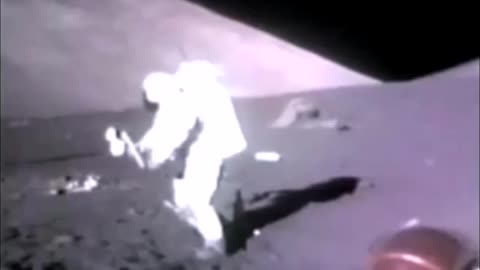 Wires Help Apollo Astronaut Perform Moonwalk