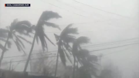 Heavy rain, strong wind lash Goa, Camarines Sur ahead of Typhoon Ulysses (Vamco) landfall