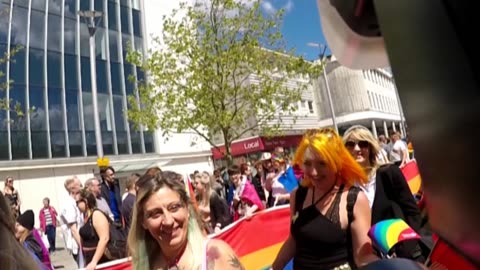 Exeter Devon Britain Gay LGBTQIA+ Pride 2019 GoPro 2. From the series Pride in Europe since 1992.