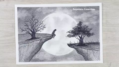 How tow draw a boy in moonlight for beginner pencil sketch