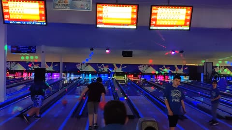 Spencer bowling at Stars & Strikes VID_20230617_132035