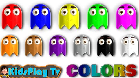 PAC MAN Ghost Names and Learning Colors - Kids Play Tv