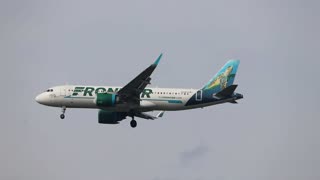 Airbus A320neo operating as Frontier Flt 538 arriving at St Louis Lambert Intl - STL