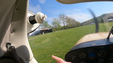 Grass strip landing