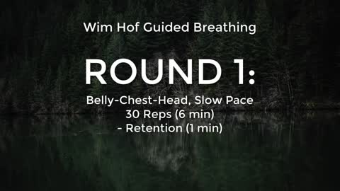 WIM HOF BREATHING Guided (Slow - Progressive x 3 rounds)