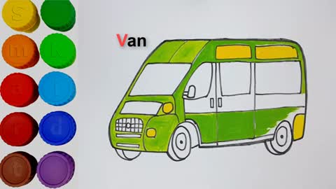 Van Drawing | How to Draw Scooby doo Van Easy for Kids | Tiny Art Zone -  YouTube