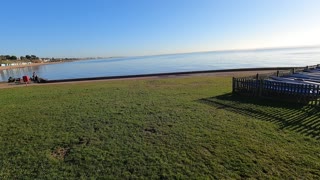 Walking towards a calm sea. GoPro