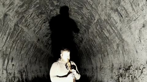 Native American style flute in nearly 1mile long tunnel