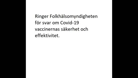 Ringer FHM för vaccinernas säkerhet och effektivitet, OBS! dåligt ljud