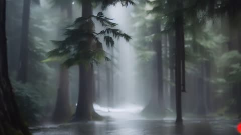 Peaceful Piano with Rain and thunder Sounds for Meditation,