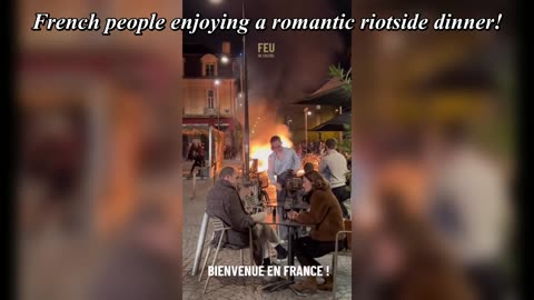 French Couple Enjoys a Romantic Riotside Dinner