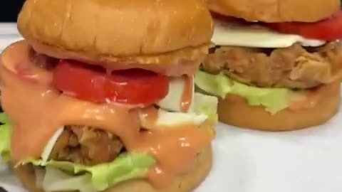 Crispy chicken burger recipe 😋🤤😋