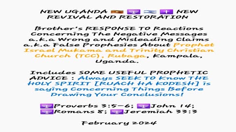 Brother's RESPONSE To The False Claims On Apostle Gordon, Prophet Israel M n TCC (Feb 2024)