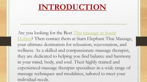 Best Thai massage in South Hobart