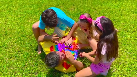 Nastya and friends learn to share with each other. Pop it challenge for kids