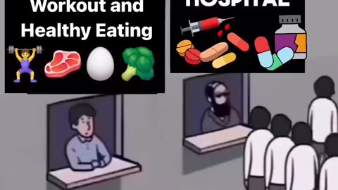 Workout Healthy Eating or Hospital