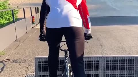 Cyclist Takes Wrong Step When BMX Gate Drops Causing Him to Fall