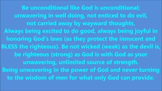 Be unconditional like God is unconditional; - RGW with Music