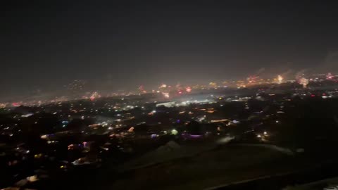 Thousands of fireworks light up the San Antonio TX skyline as 2024 officialy arrives