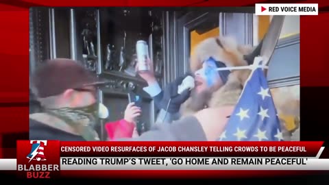 Censored Video Resurfaces of Jacob Chansley Telling Crowds To Be Peaceful