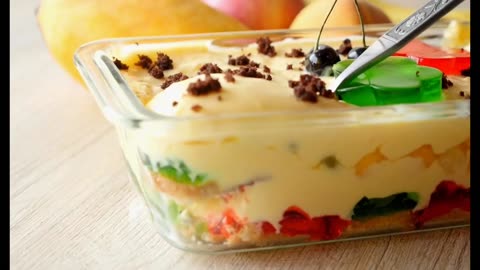 Fruit Custard 🍮 Trifle Recipe 😋