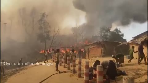 Bangladesh fire: Thousands shelterless after blaze at refugee camp