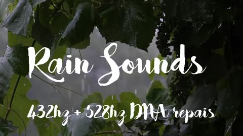 1h Rain Sounds - 432 Hz + 528 Hz DNA repair - Healing Frequency - Stress relief - Meditation