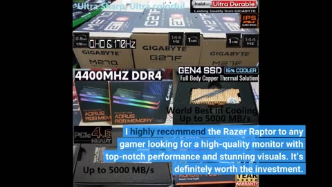 Buyer Reviews: Razer Raptor 27" Gaming Monitor: WQHD (2560x1440) - IPS-Grade - 144Hz - 1ms Resp...