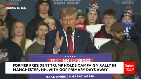 Trump Claims 'Nikki Haley Opposes My Border Wall' At New Hampshire Campaign Rally