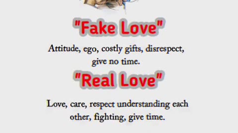 Fake love and true love