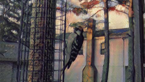 GoPro Hero of Various Birds Restyled By AI as a Paul Cézanne Painting
