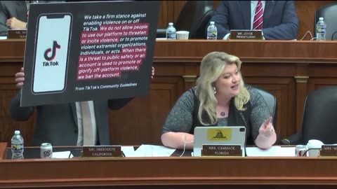 Rep. Kat Cammack plays a video from TikTok for CEO Shou Chew — which threatens violence and calls for the murder of a Republican congresswoman