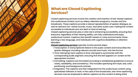 Enhancing Accessibility with Closed Captioning Services