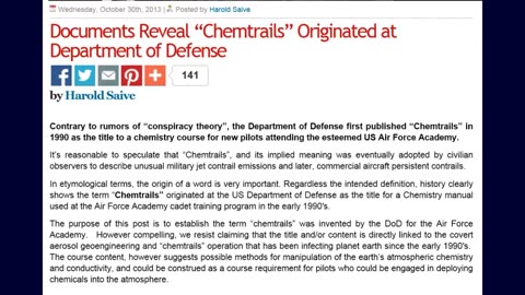 Documents reveal chemtrails originated at DoD