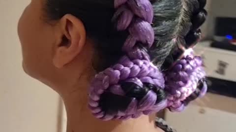Purple feed-in braids
