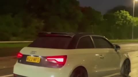 car speeding a lot and spitting fire
