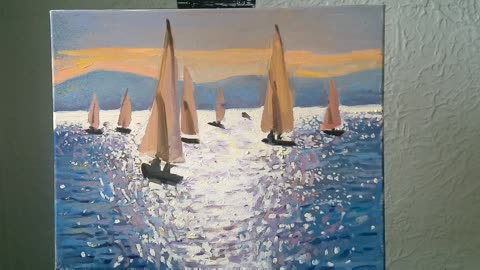 Sailboats On Sparkling Sea